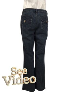 👛 (ANY 2/$25) FRENCH CUFF Blue Denim Jeans Size 8 Inseam 31” Waist 32”